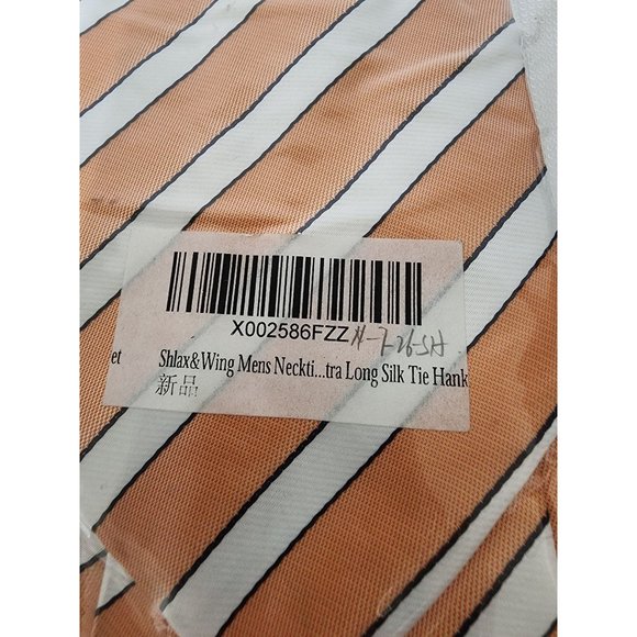 Shlax & Wing Men's Silk Tie Extra Long Multi-Color Hank Stripes - Picture 4 of 4